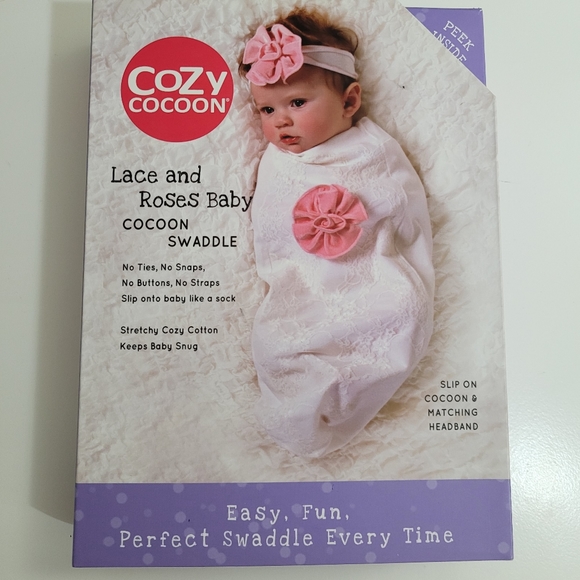 Lace and roses baby cocoon swaddle - Picture 4 of 4